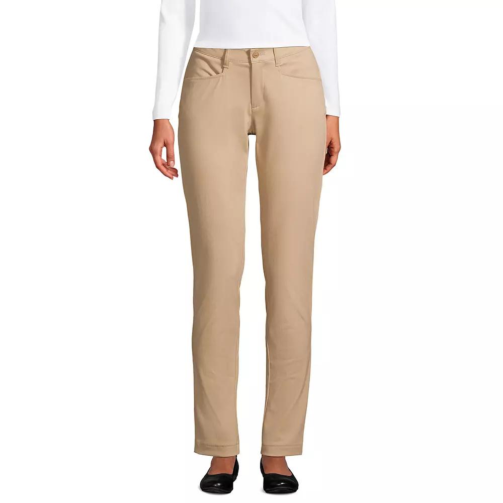 Women's Lands' End School Uniform Stretch Pencil Chino Pants, Size: 2, Green Product Image
