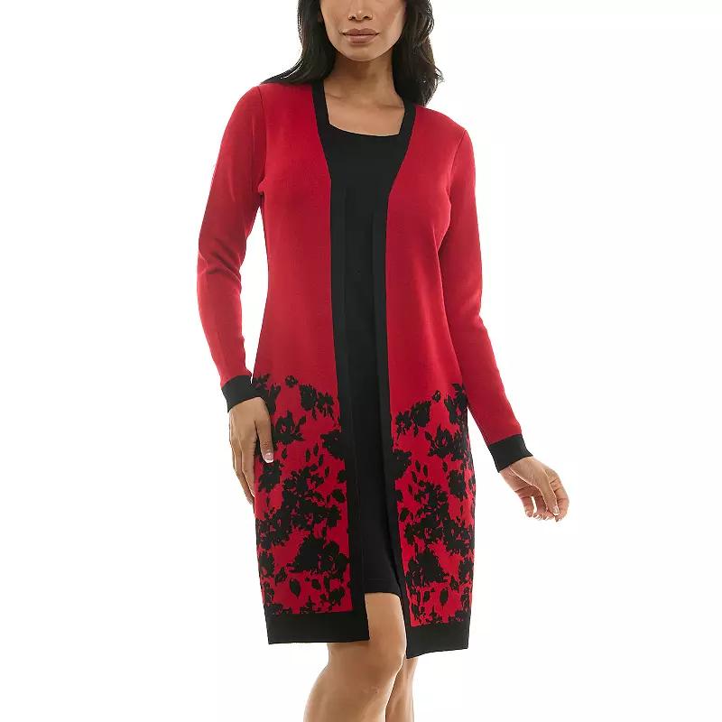 Women's Nina Leonard 2-pc. Sweater & Midi Shift Dress Set,  Product Image