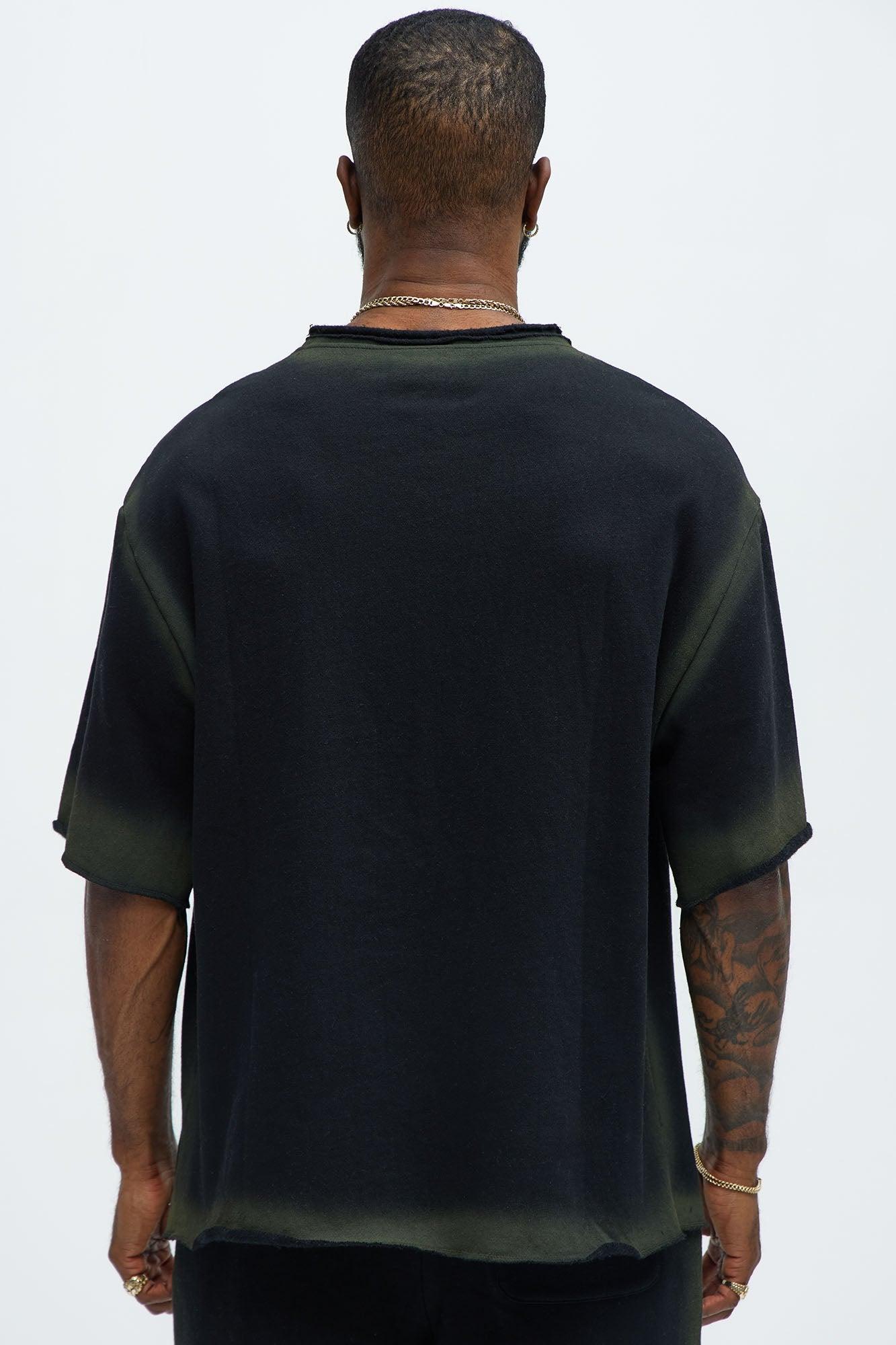 Tyson Blurred Lines Relaxed Fleece Tee - Black Product Image