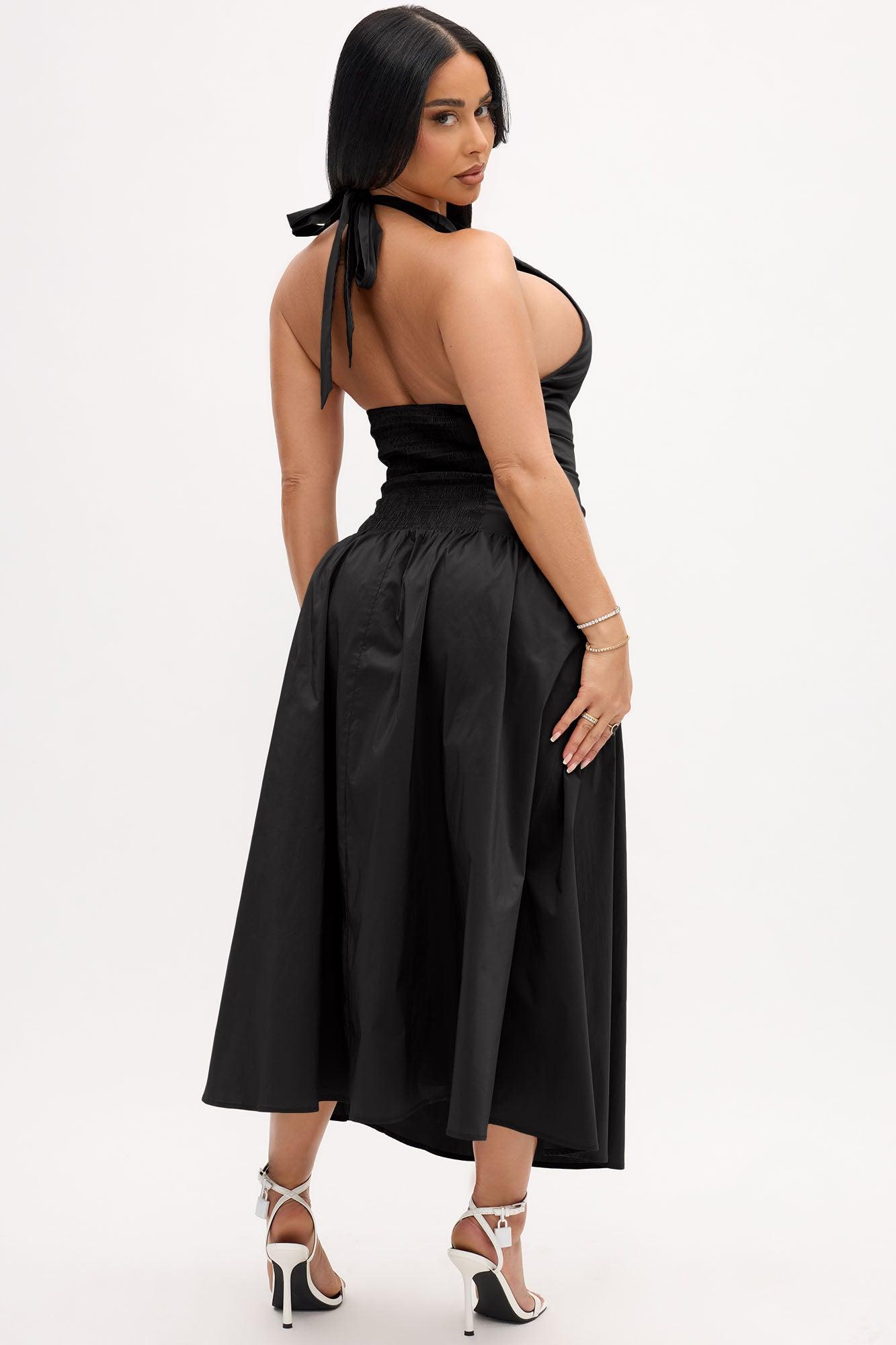 Chelsea Poplin Midi Dress - Black Product Image