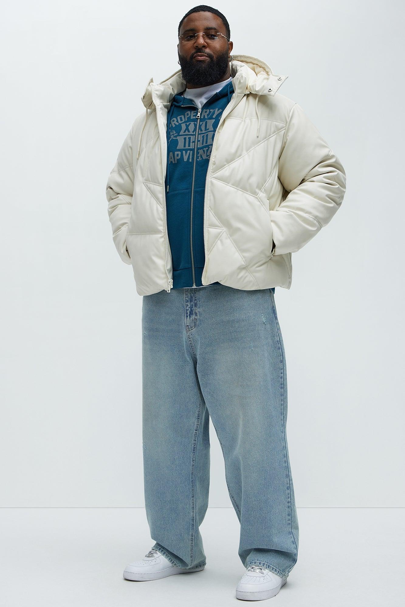 Looking For Me Padded Hood Puffer - White Male Product Image