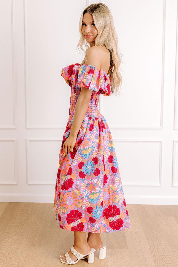 Fiesta Bloom Smocked Midi Dress Product Image