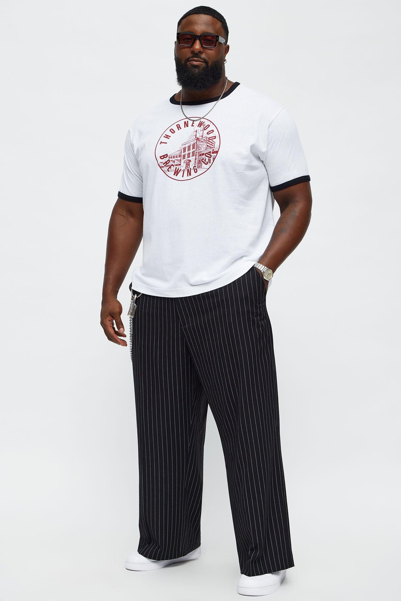 Thornewood Brewing Ringer Short Sleeve Tee - White/Black Male Product Image