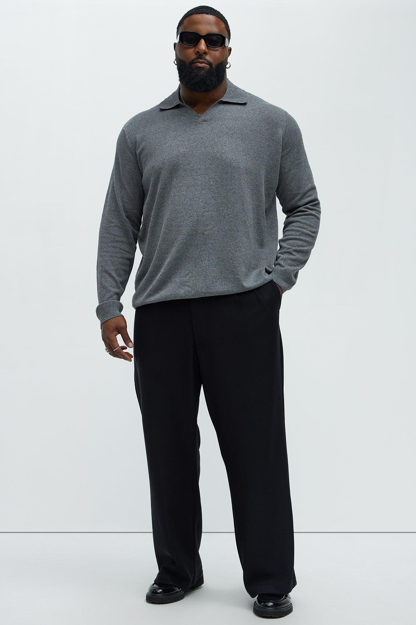 Noyes Johnny Collar Lightweight Sweater - Heather Grey Product Image