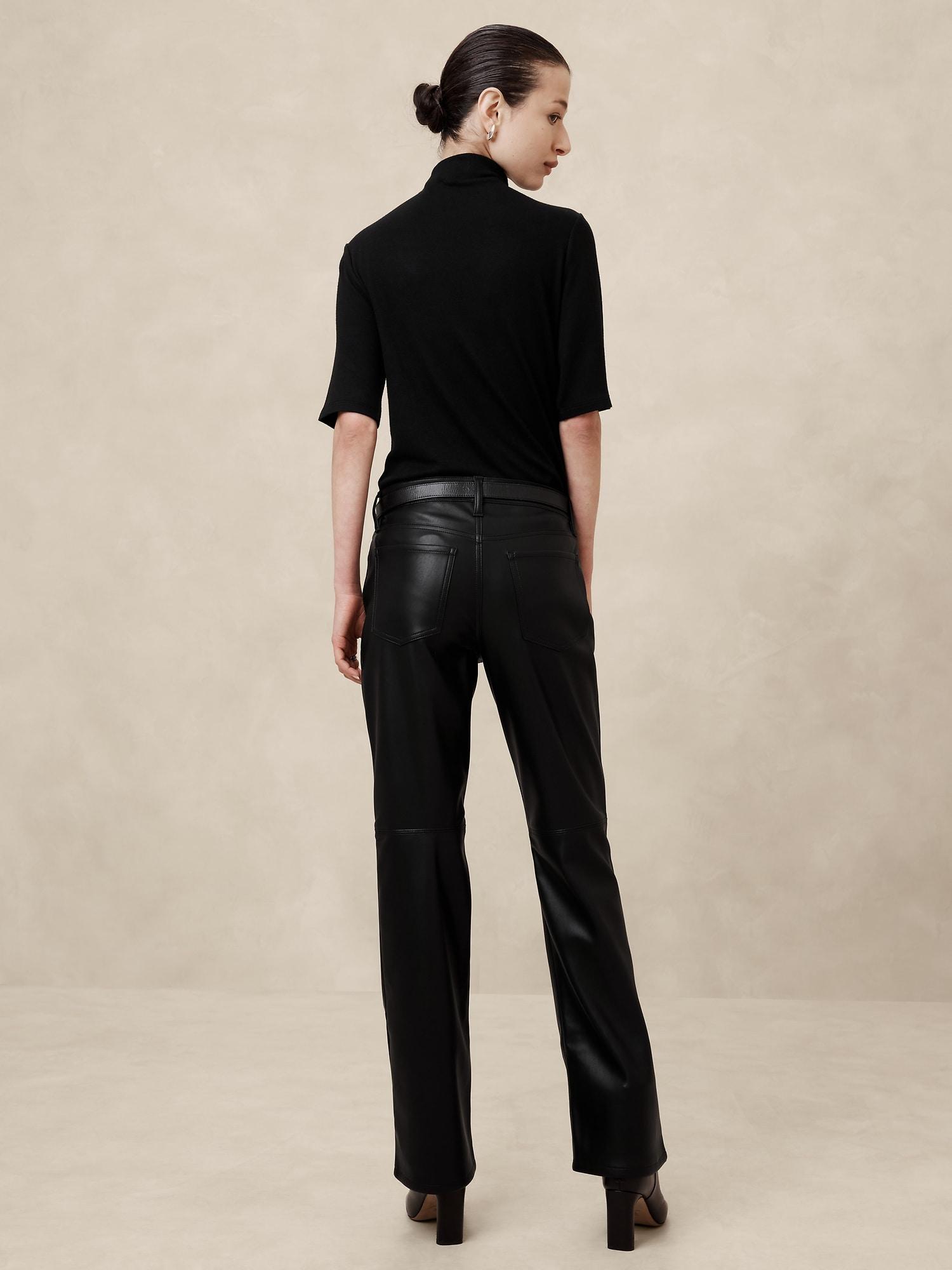 Mid-Rise Bootcut Vegan Leather Pant Product Image