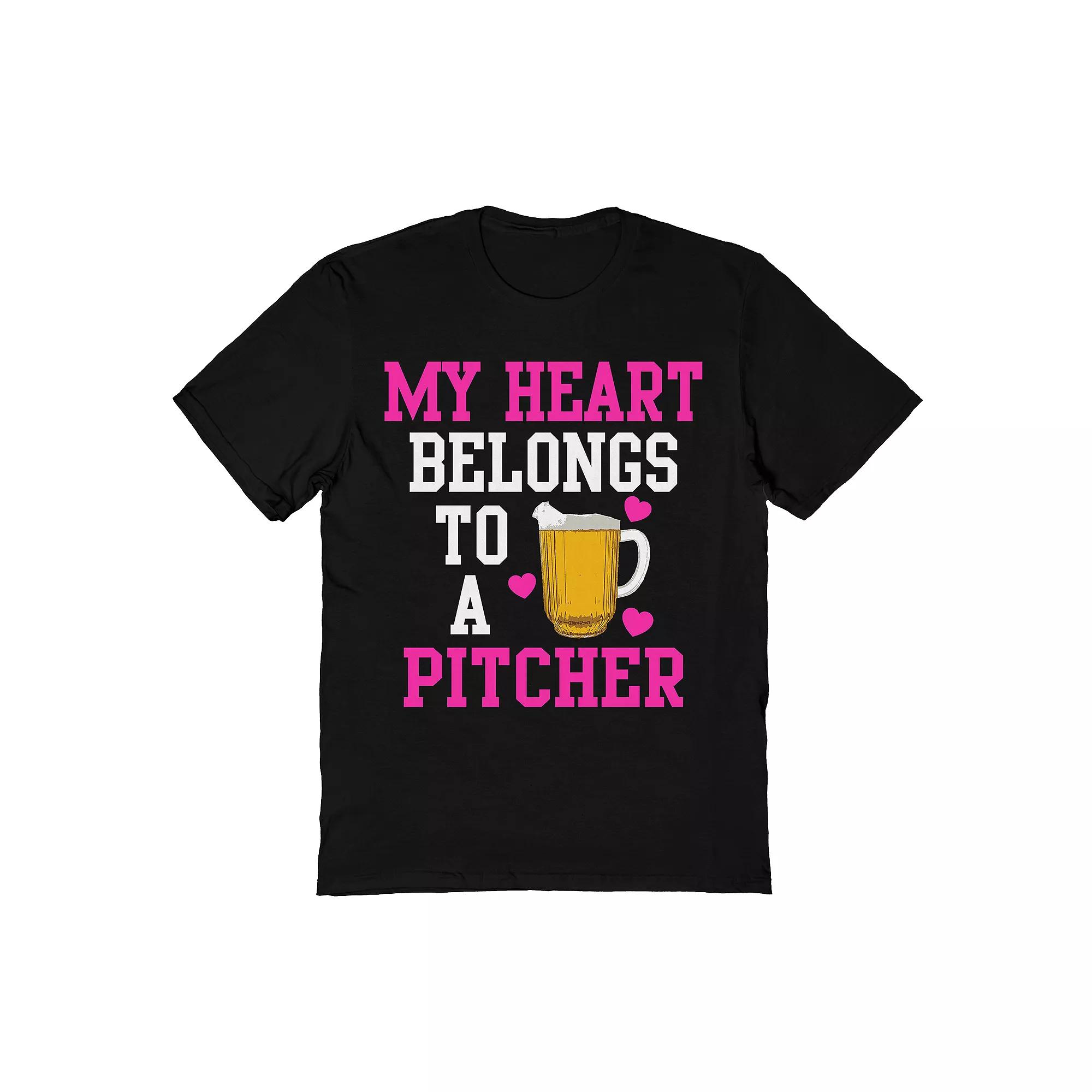 Men's Heart Belongs Pitcher Tee, Size: Medium, Black Product Image