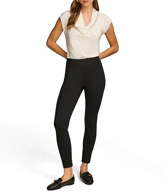 Donna Karan Ponte Mid Rise Pull-On Skinny Leg Ankle Pants Product Image