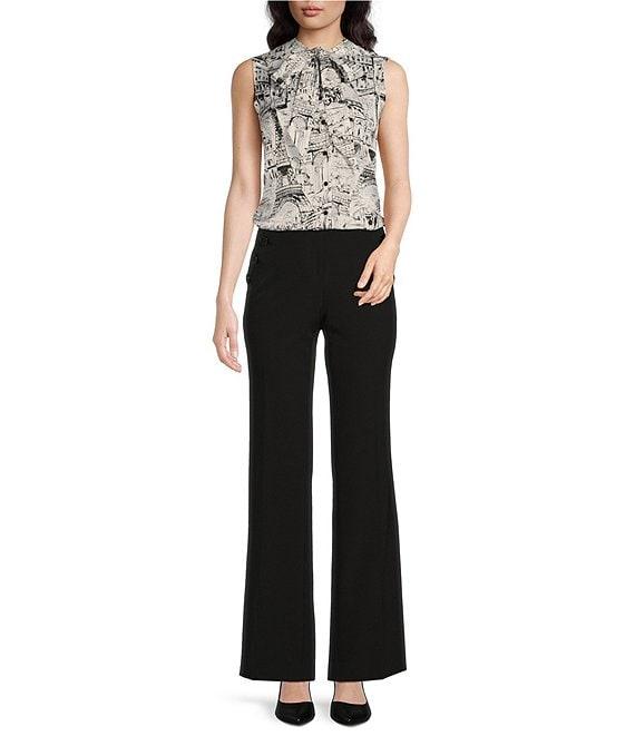 KARL LAGERFELD PARIS High Waisted Full Length Sailor Button Pocket Pant Product Image