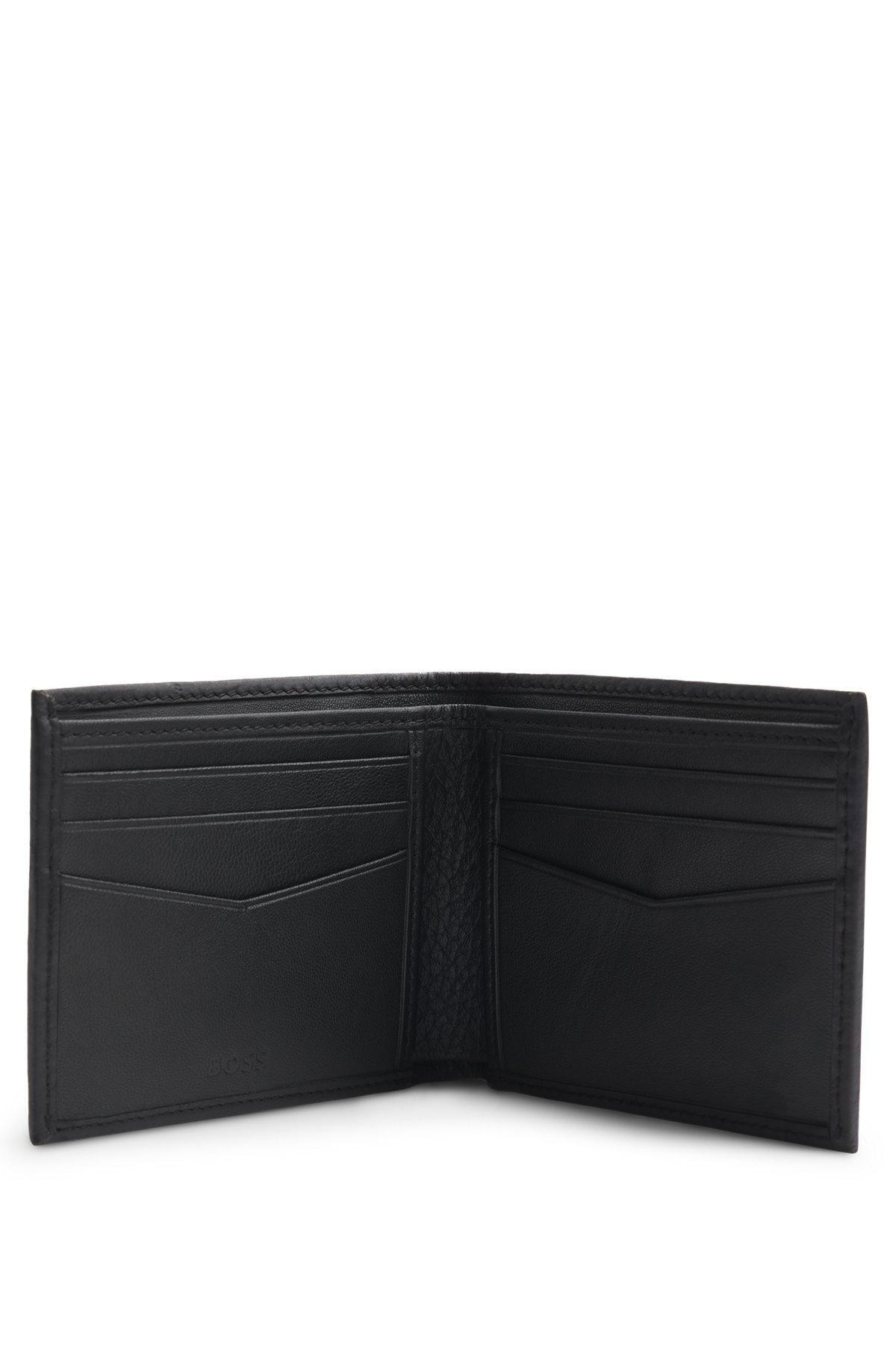 BOSS - Italian-leather card holder with logo lettering - Black Product Image