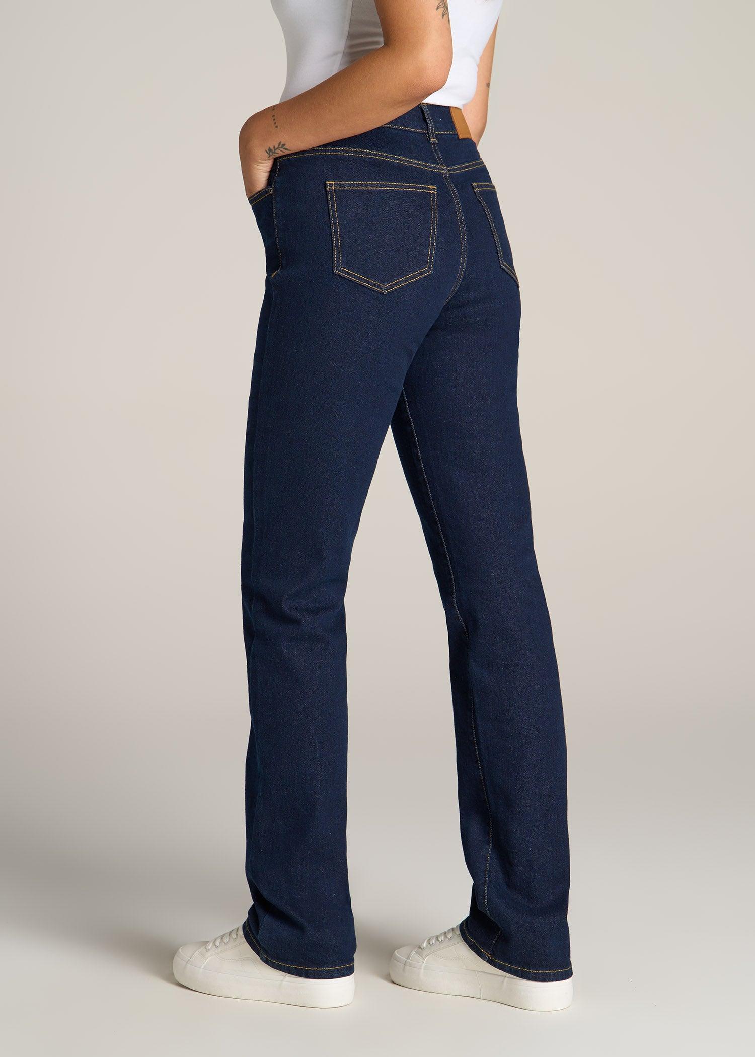 Harper High-Rise Straight Stretch Jeans for Tall Women in Ink Blue Female Product Image