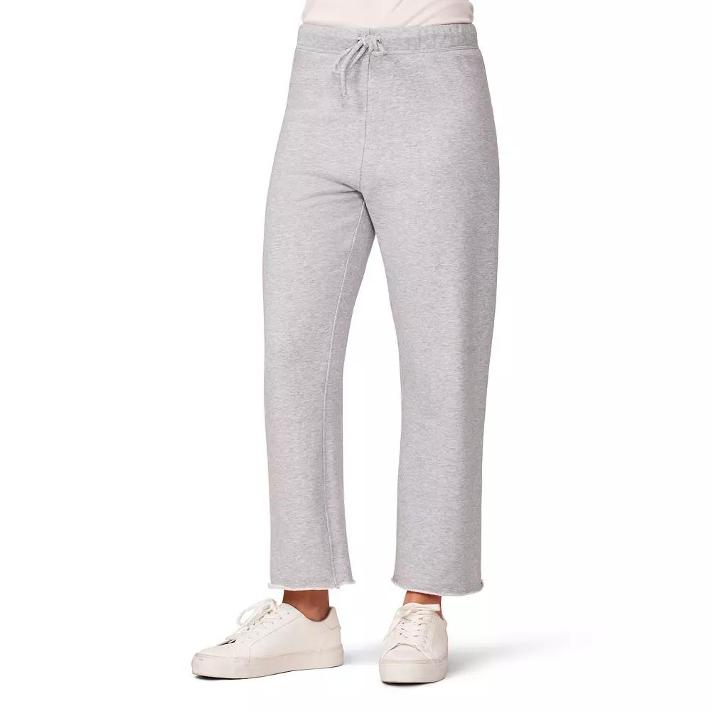 Women's Grey & Gray Wide Leg Luxe French Terry Pants, Size: XS, Gray Fog Grey Product Image