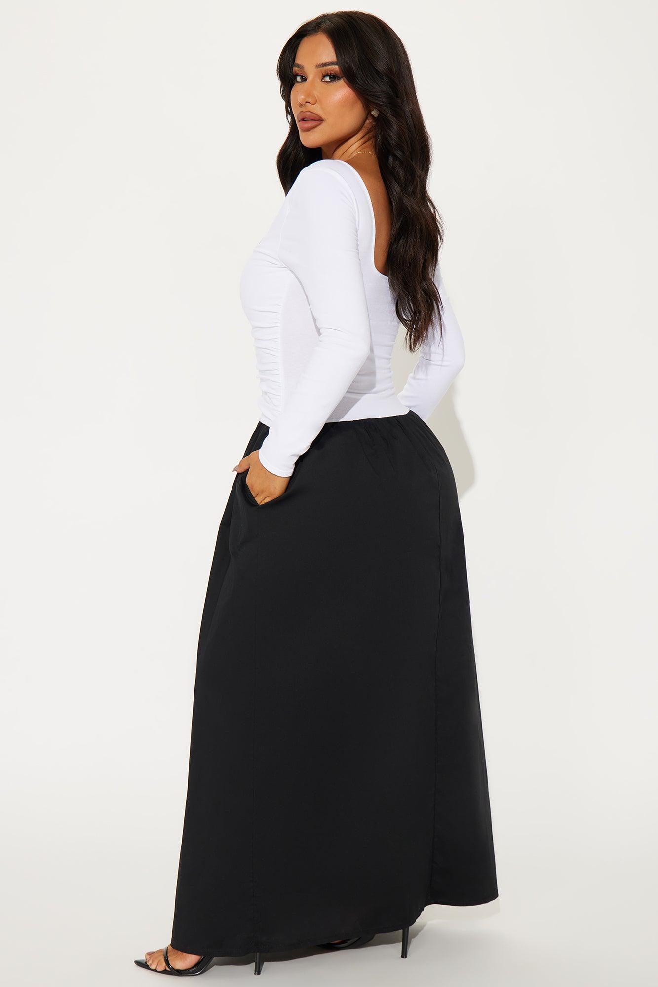 Jazmine Drop Waist Maxi Dress - Black/White Product Image