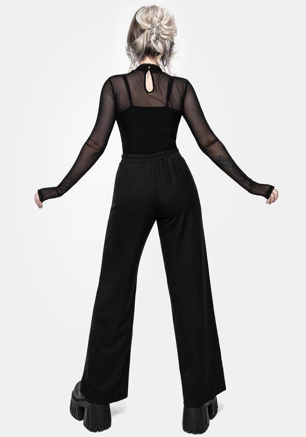 Cleome Floral Spiderweb Embroidered Trousers Product Image