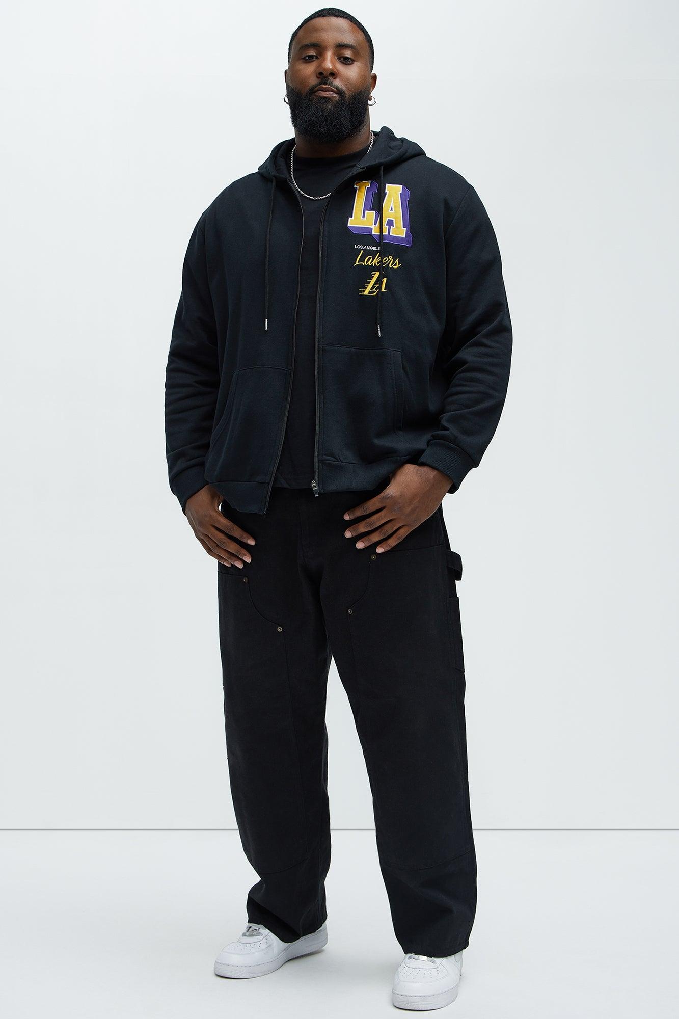 Lakers Bold Zip Up Hoodie - Black Product Image