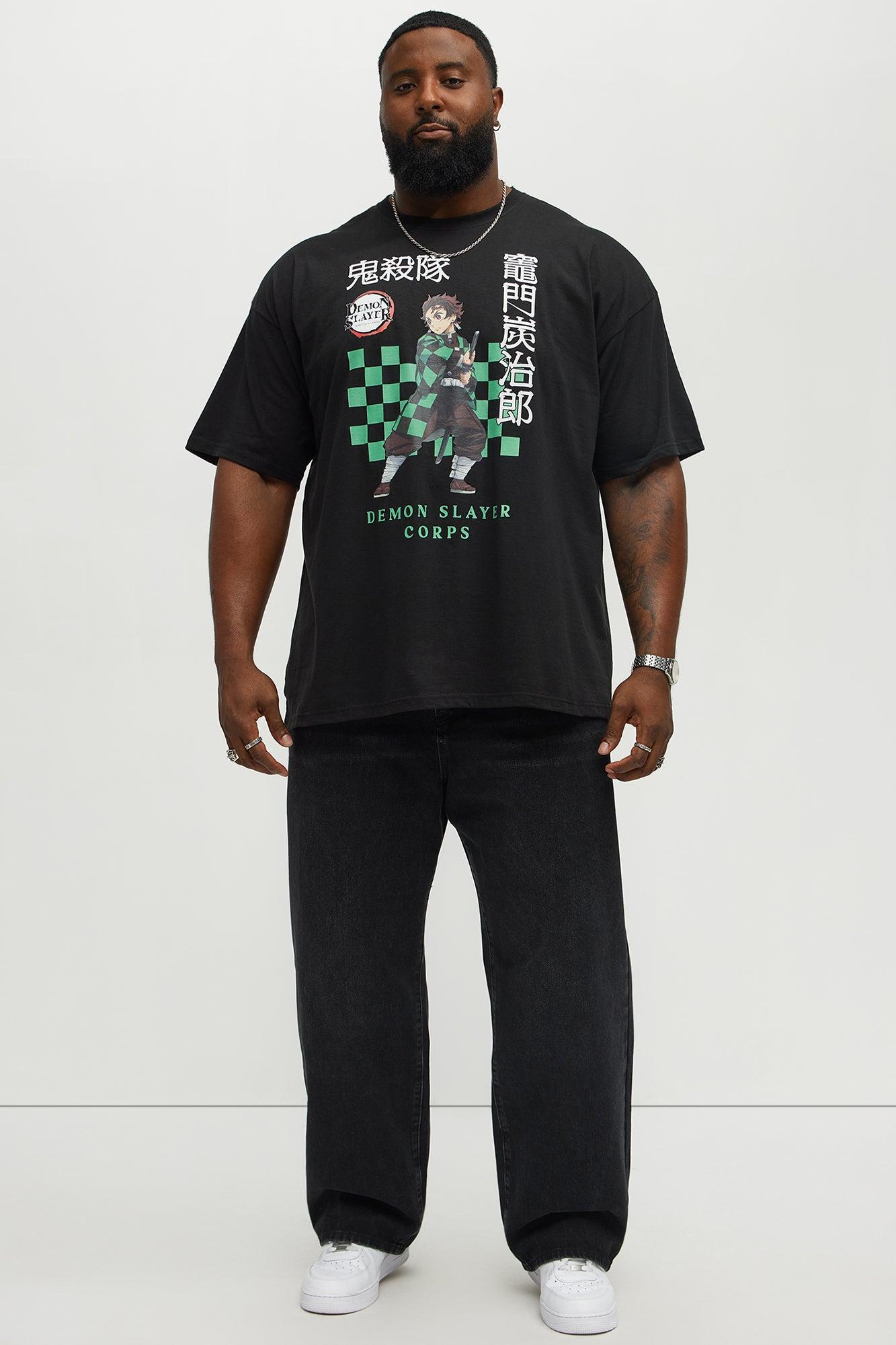 Demon Slayer Corps Tanjiro Short Sleeve Tee - Black Male Product Image