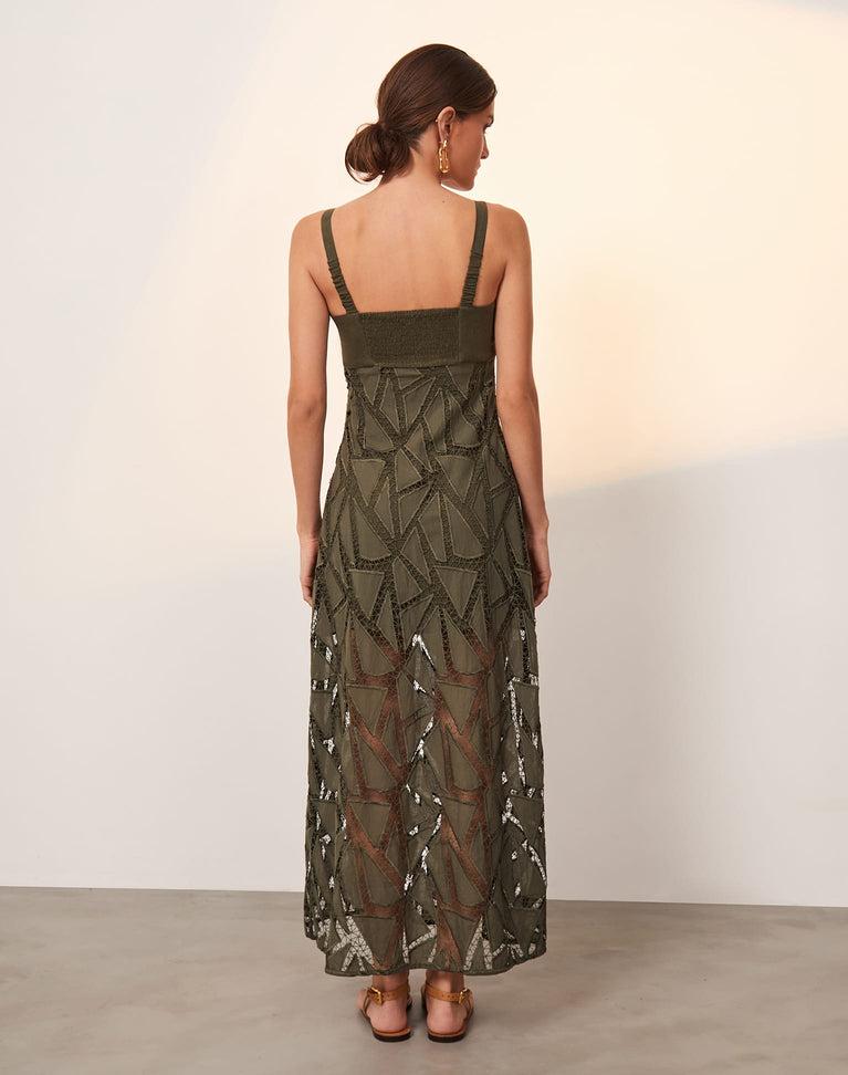 Eleni Long Dress (exchange only) - Evergreen Product Image
