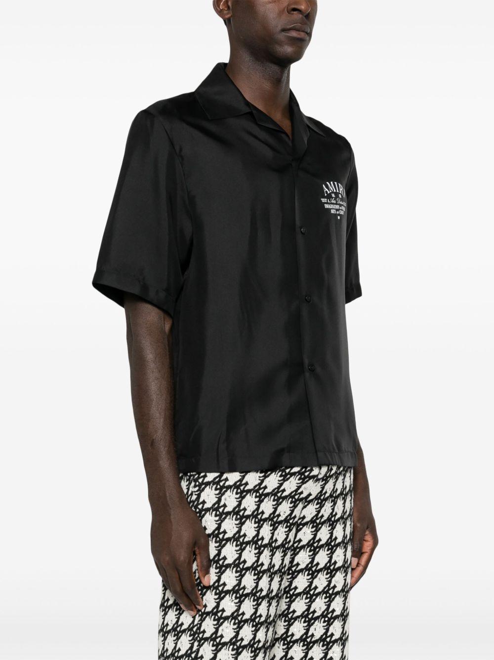 logo-print silk shirt Product Image