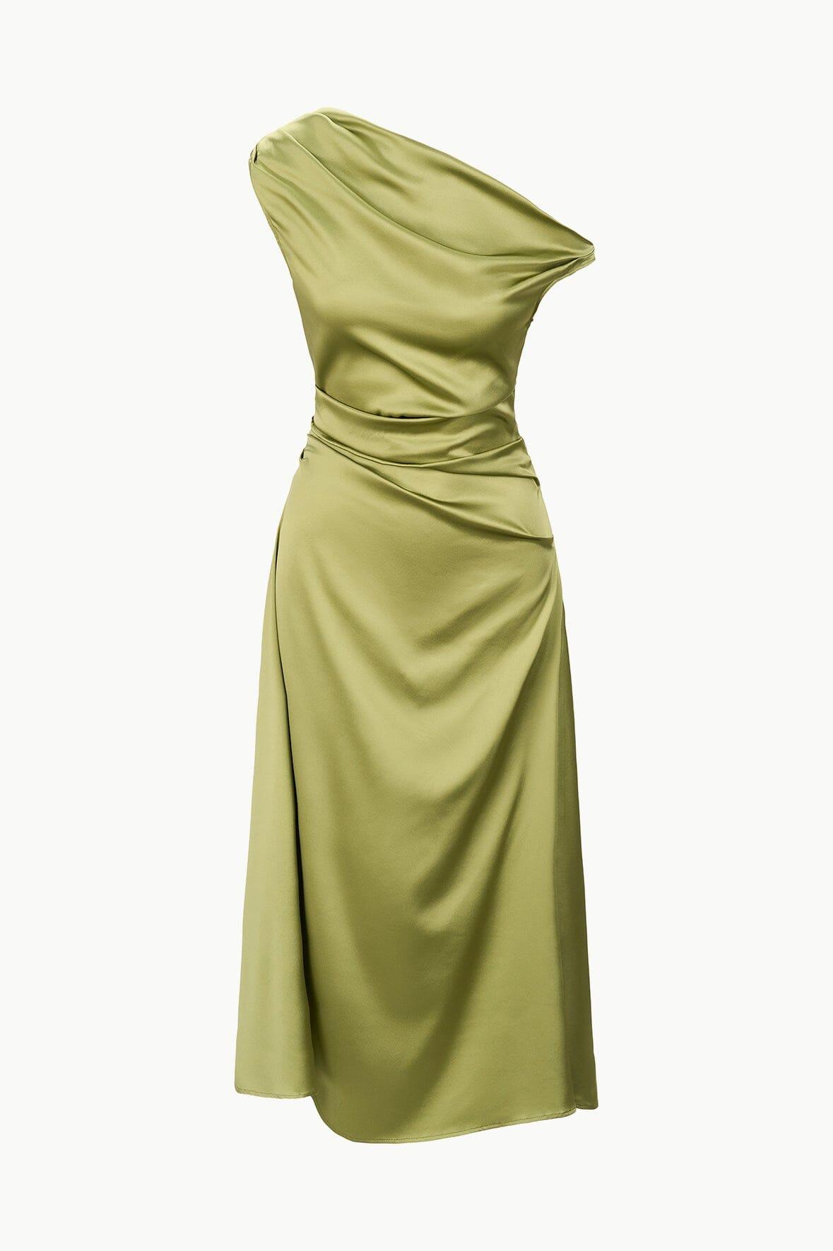 PHARE SILK DRESS | MOSS Product Image
