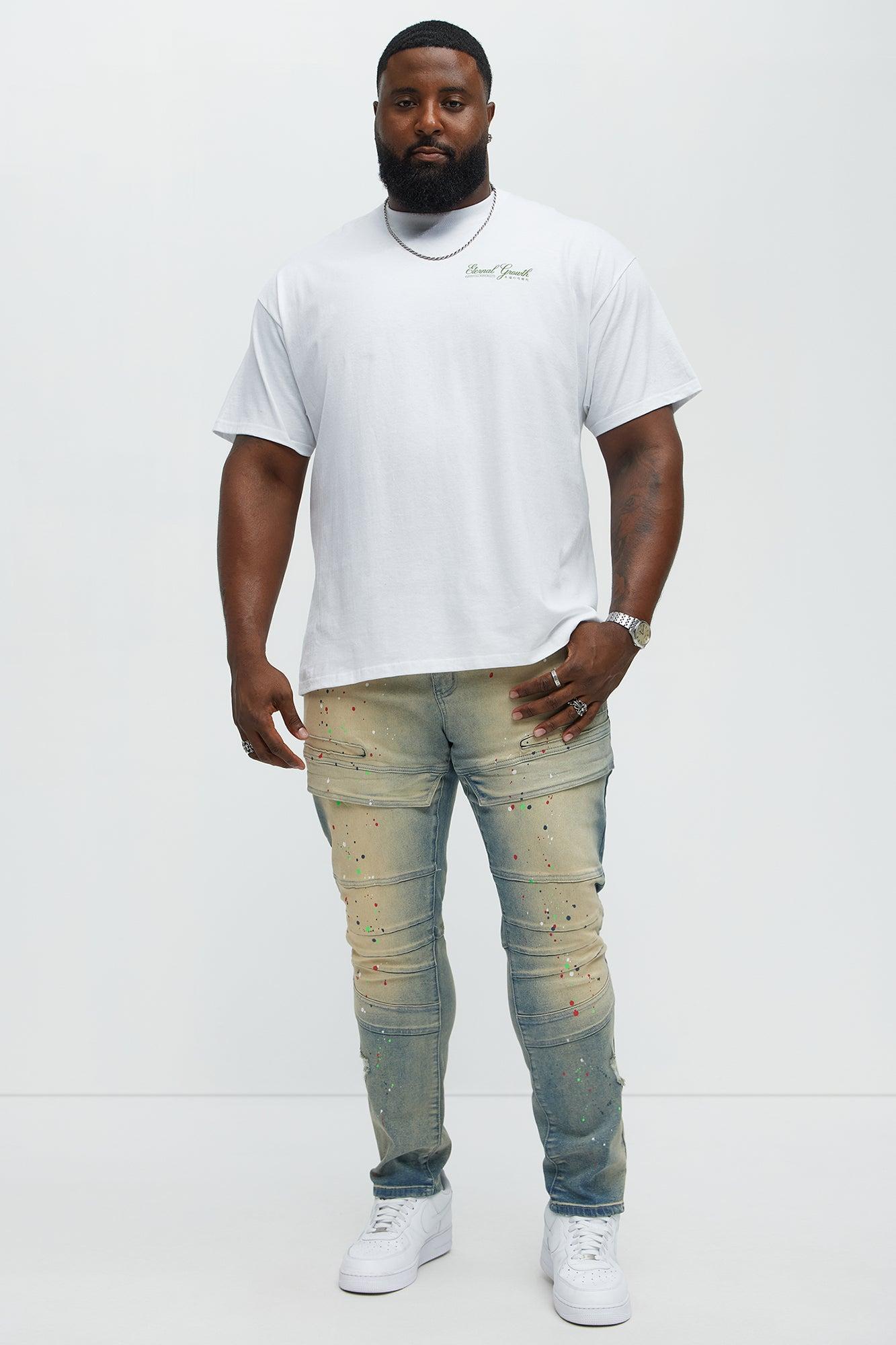 Made It Paint Splatter Skinny Jeans - Light Blue Wash Product Image