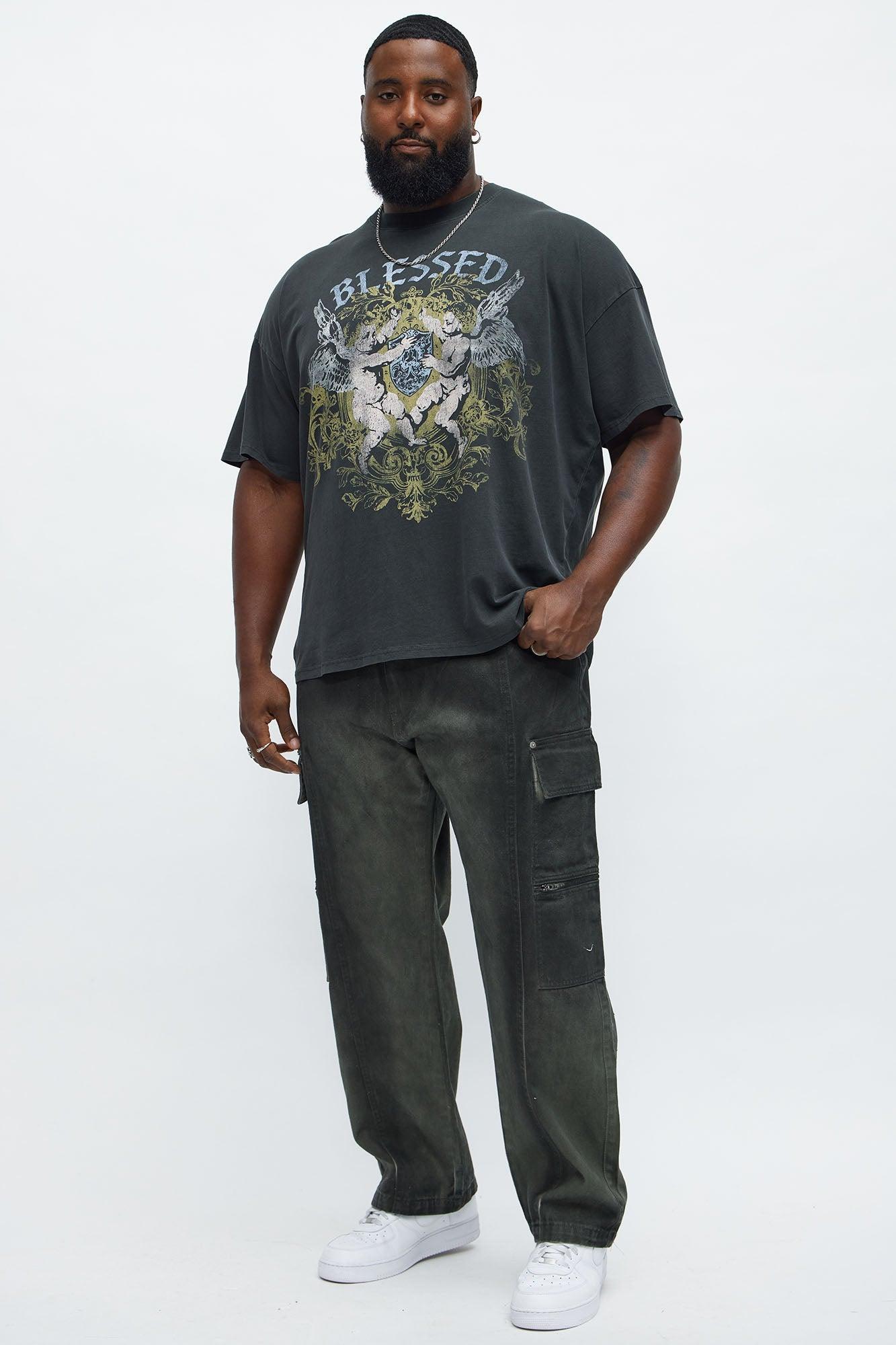 Beyond Blessed Oversized Short Sleeve Tee - Black Wash Male Product Image