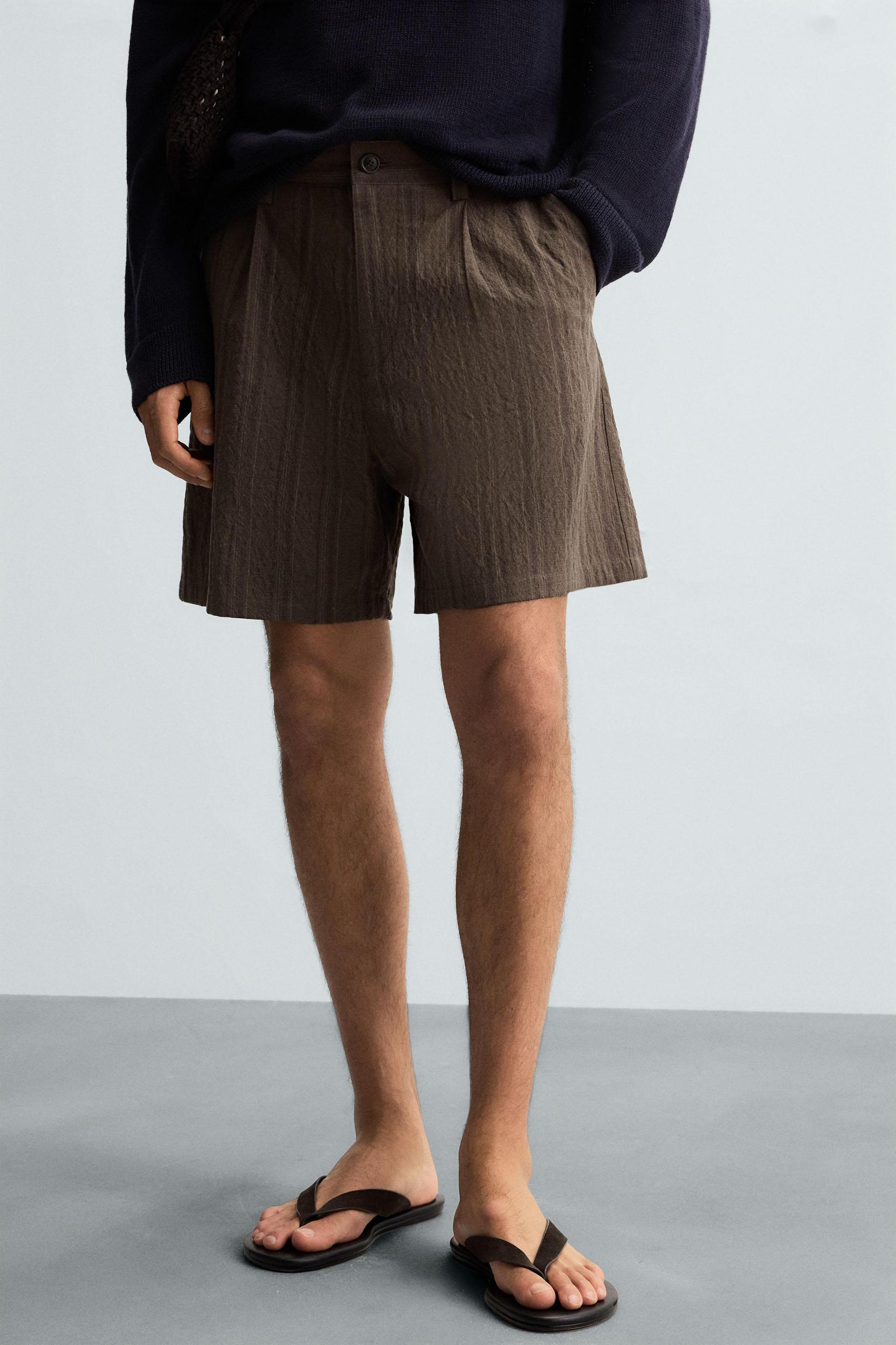 STRIPED REGULAR FIT SHORTS Product Image