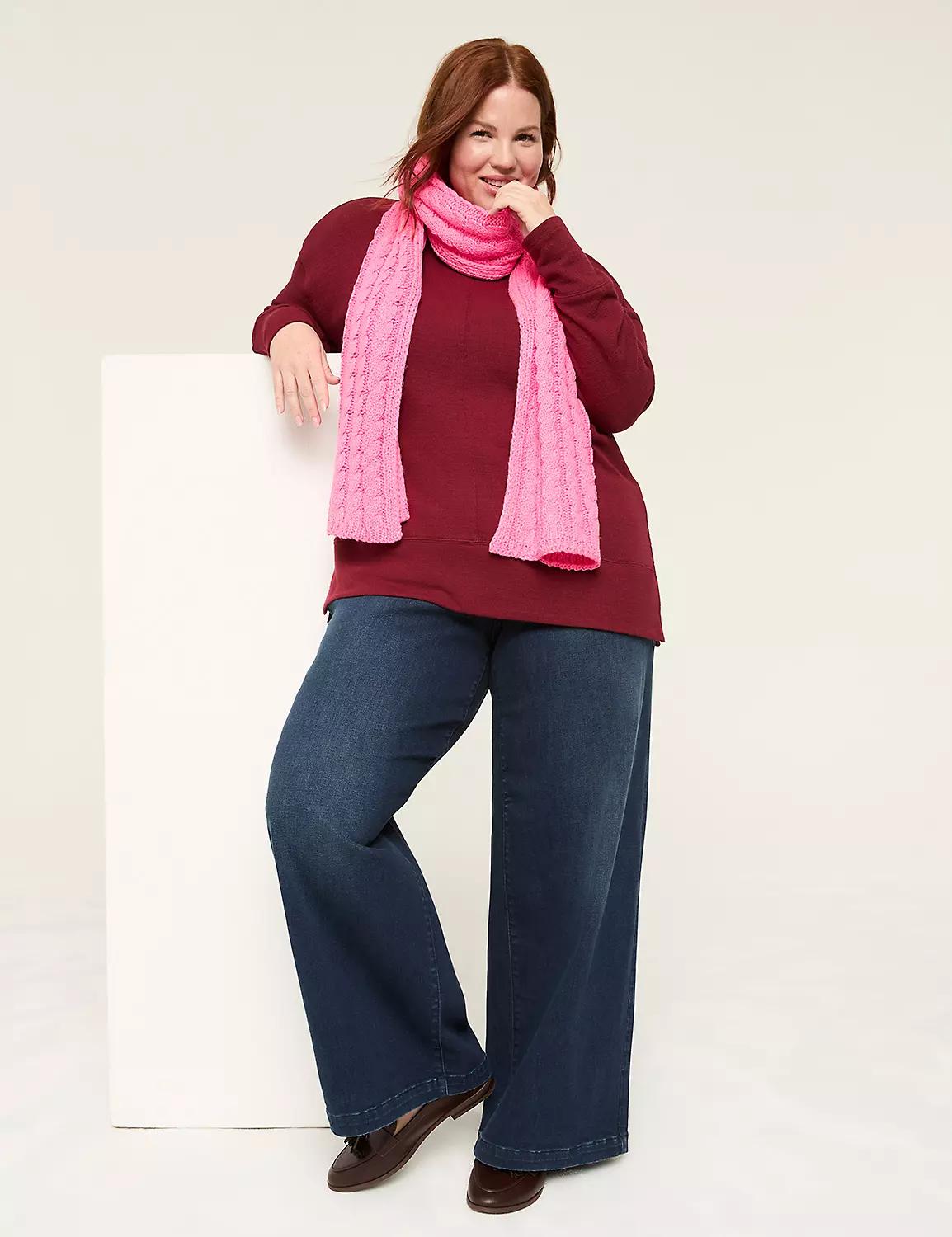 Dolman Textured-Knit Tunic Tee Product Image