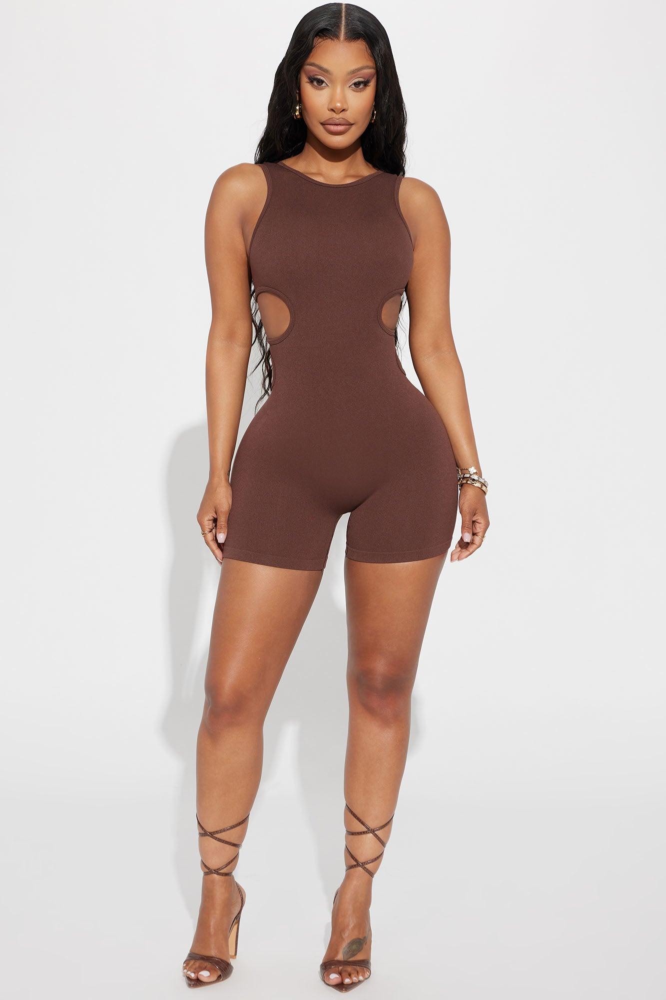 Brelyny Seamless Romper - Brown Product Image
