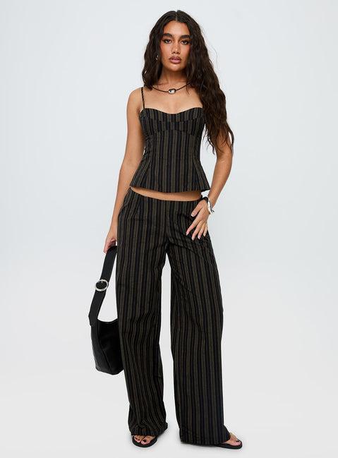 Kierstyn Corset Set Black Stripe Product Image