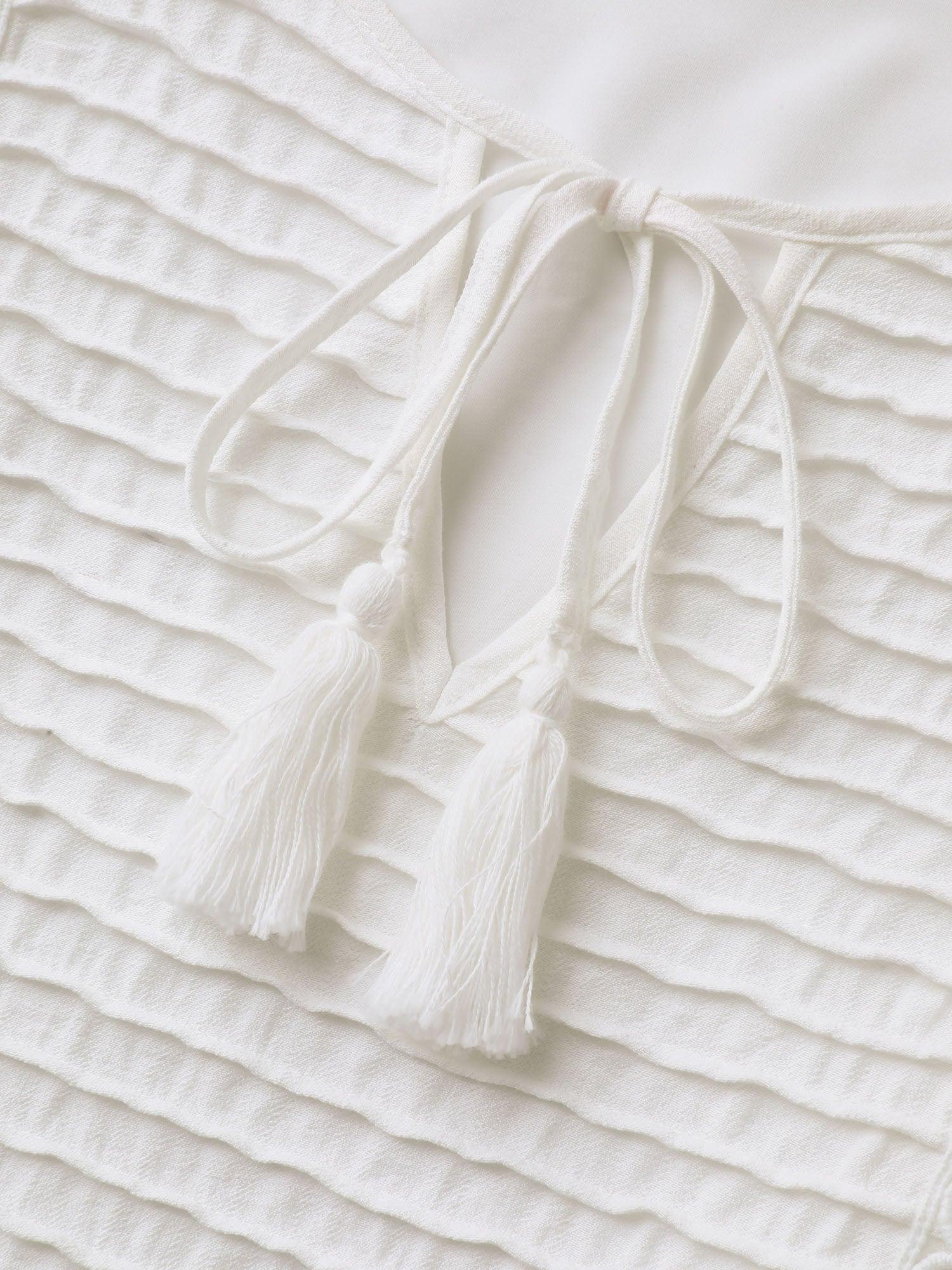 Lace Embroidered Sleeve Plain Midi Dress Female Product Image