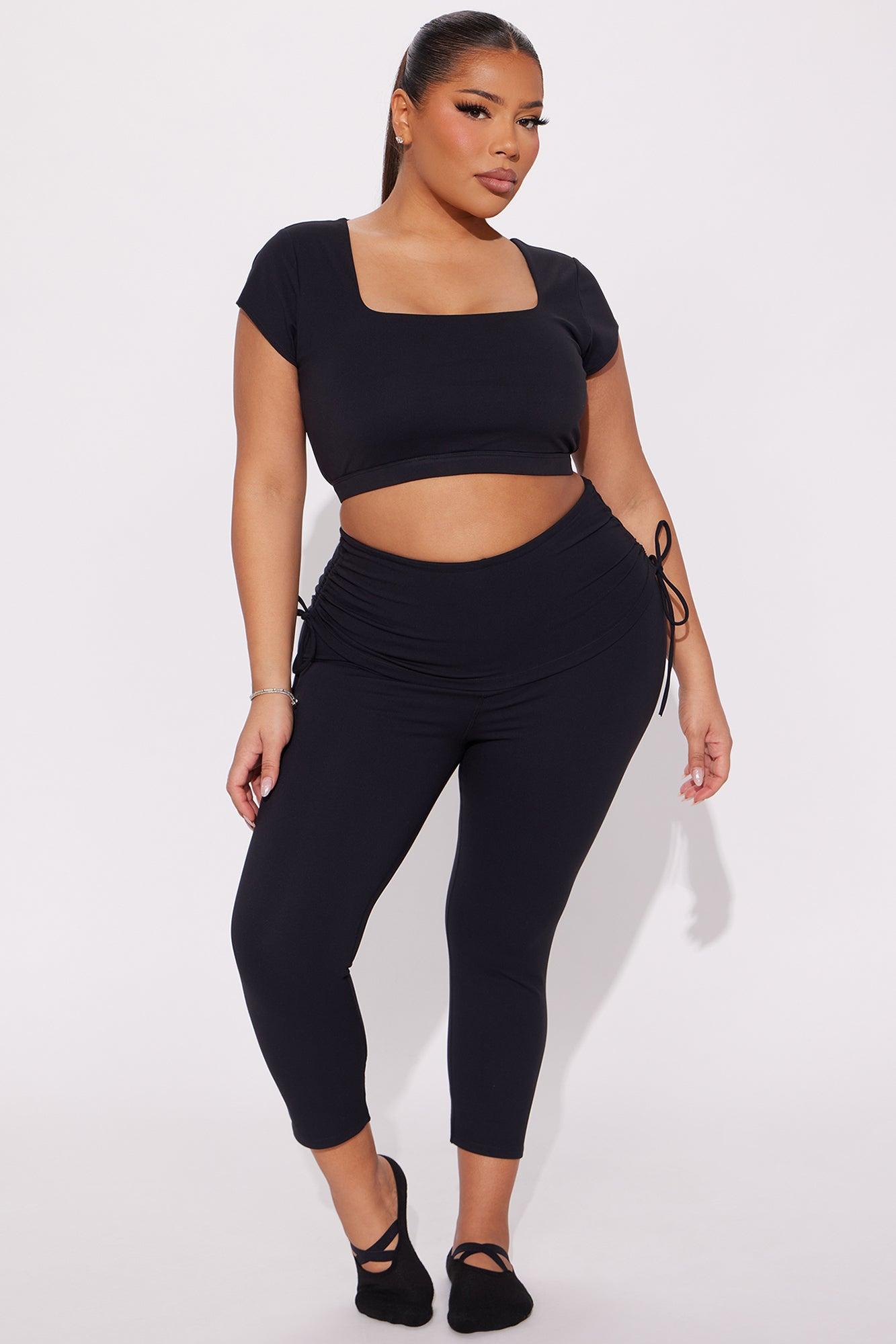 Roll Up Super Soft Active Top - Black Product Image