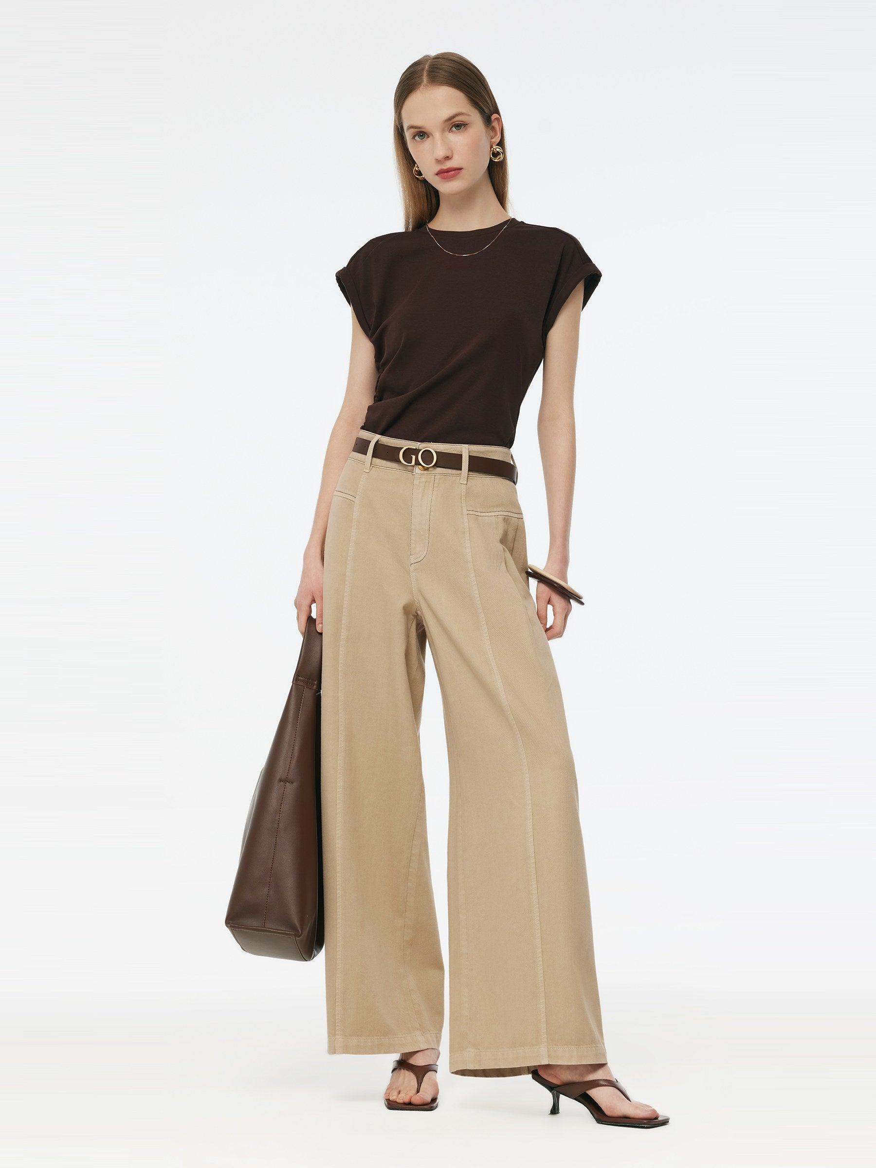 Denim Women Wide Leg Straight Jeans Product Image