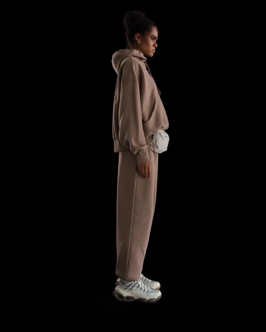 Nike Womens Nike PHNX Fleece OS Pullover Hoodie - Womens Mink Brown/Sail Product Image