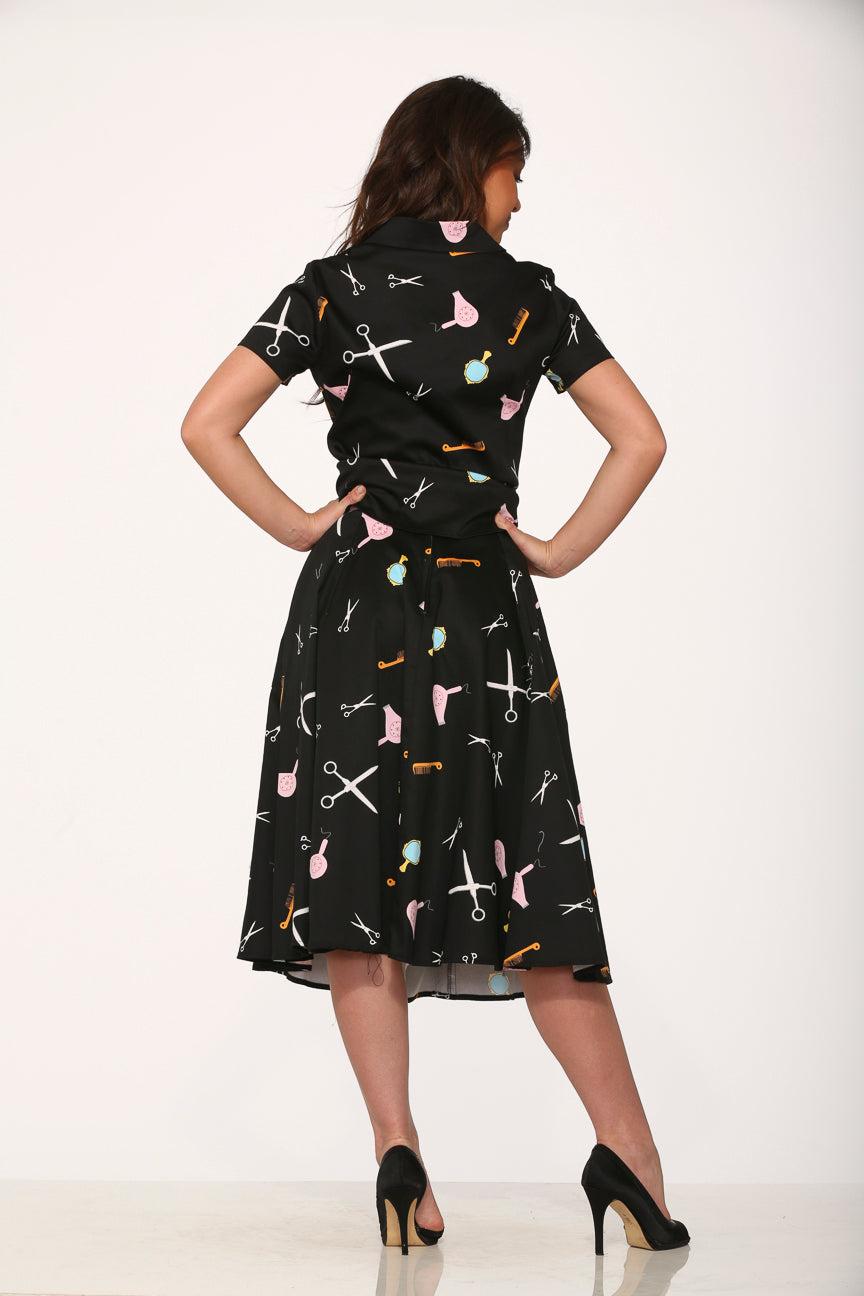 Black Beauty Salon Top & Skirt Product Image