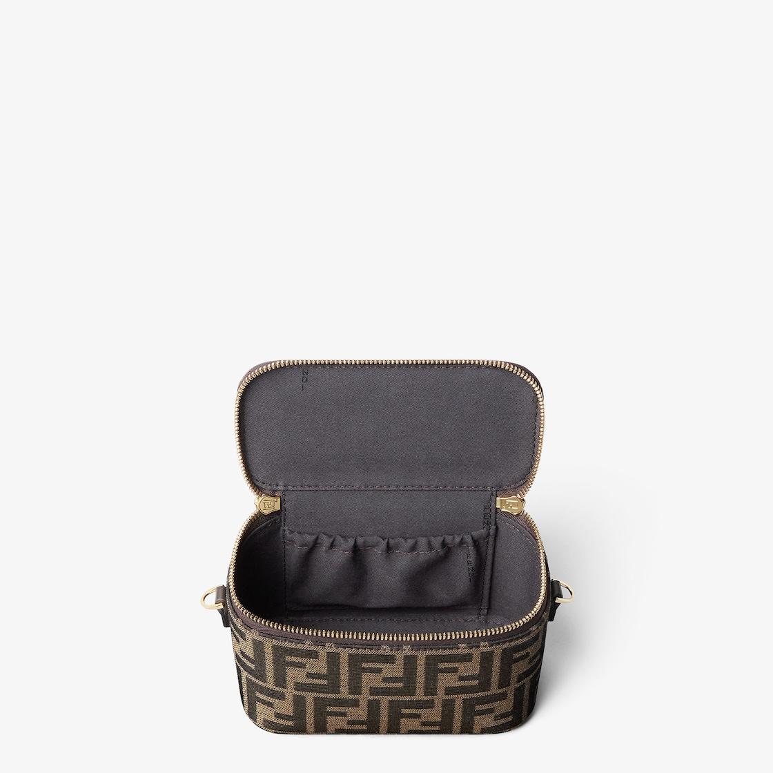 Fendi VanityTobacco brown FF jacquard fabric mini-bag Product Image