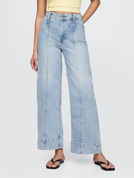 High Rise Stride Wide-Leg Ankle Jeans Product Image