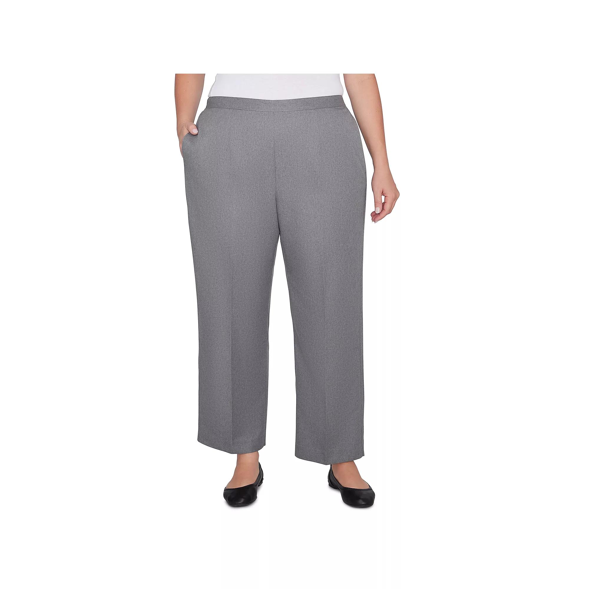 Plus Size Alfred Dunner Soft Heather Microfiber Average Length Pants, Women's, Size: 22 W, Grey Product Image