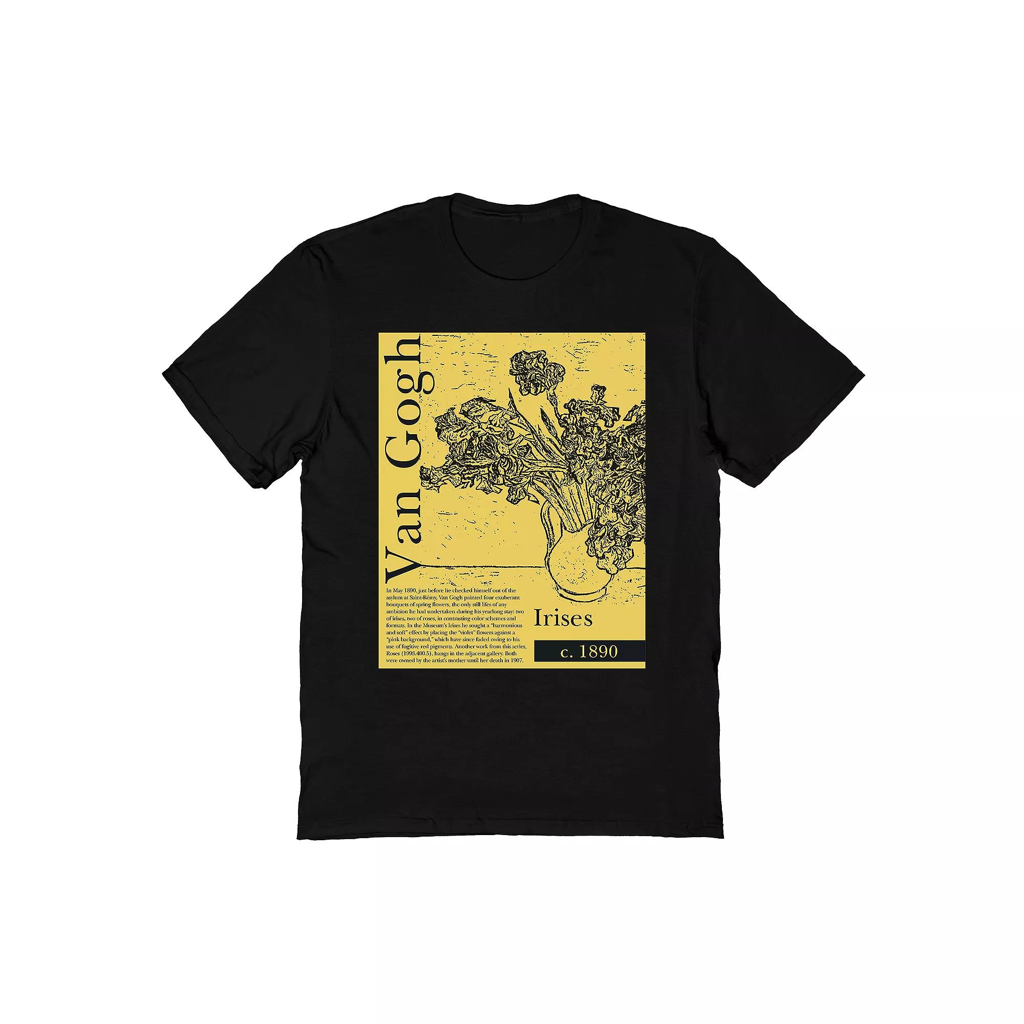 Men's Van Gogh Irises Tee, Size: Large, Black Product Image
