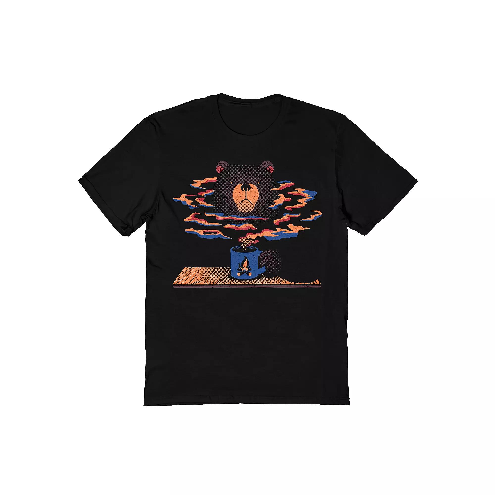 Men's Tobe Fonseca Bear Having Coffee Tee, Size: Large, Black Product Image