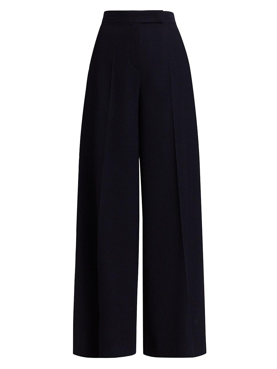 Womens Wool High-Rise Pants Product Image