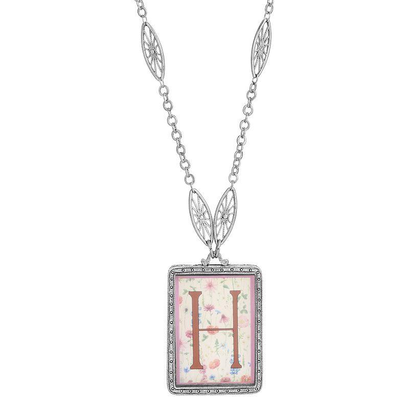 1928 Floral Motif Initial Pendant, Womens, G Product Image