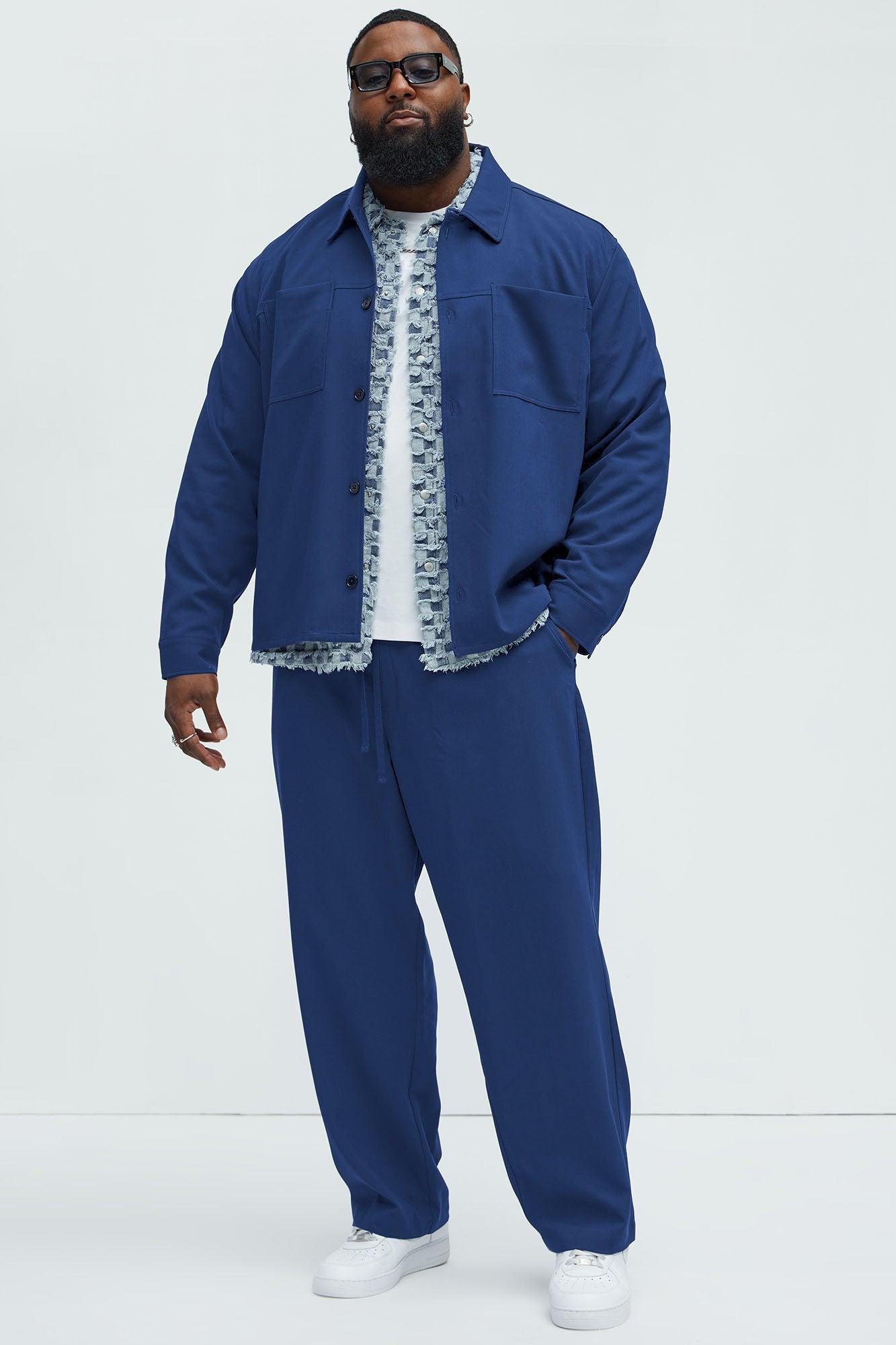 Ronan Straight Trousers - Navy Product Image