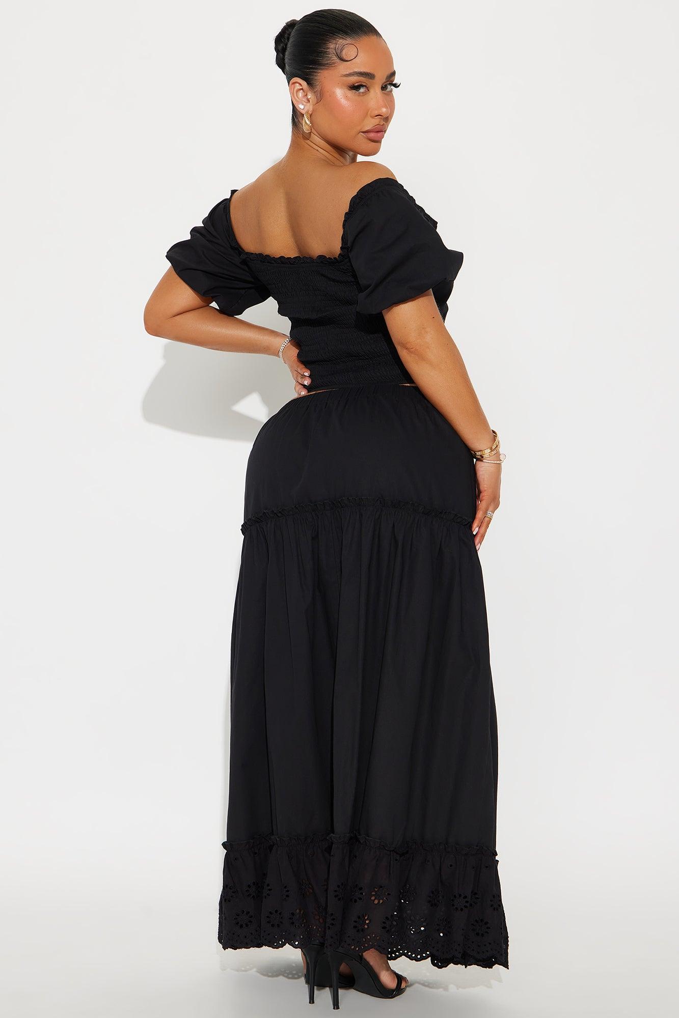 Melissa Maxi Skirt Set - Black Product Image