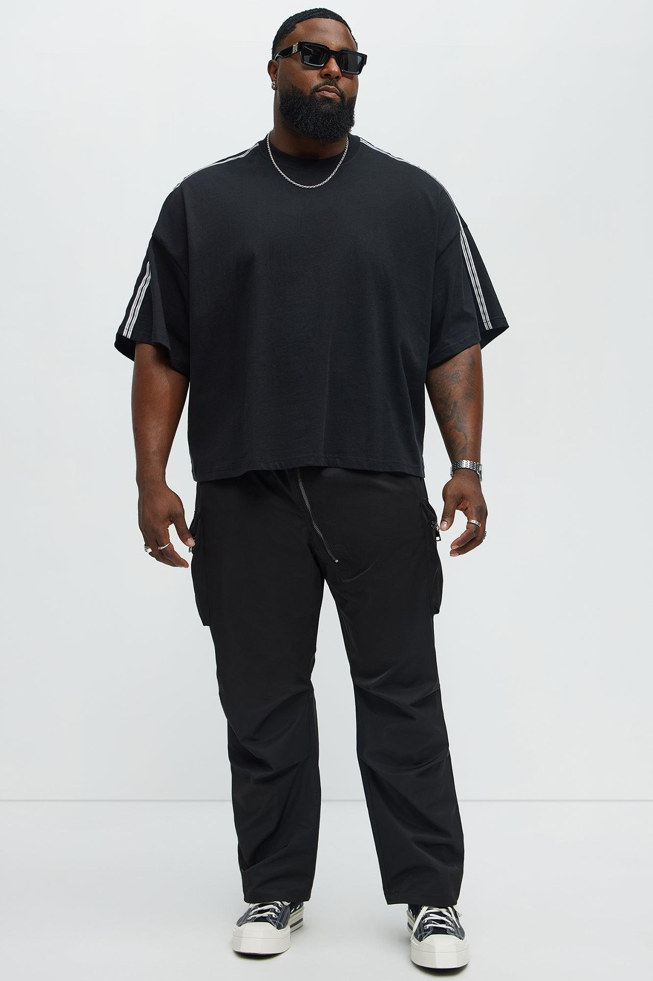 Taped Boxy Cropped Short Sleeve Tee - Black Product Image