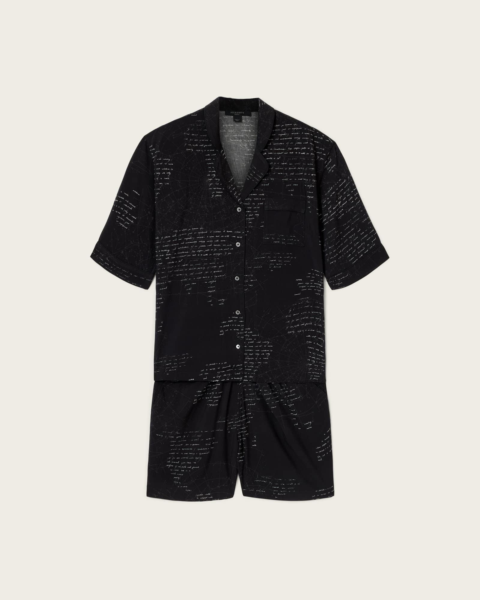 Clem Pj Set SCRIPT BLACK | ALLSAINTS US Product Image