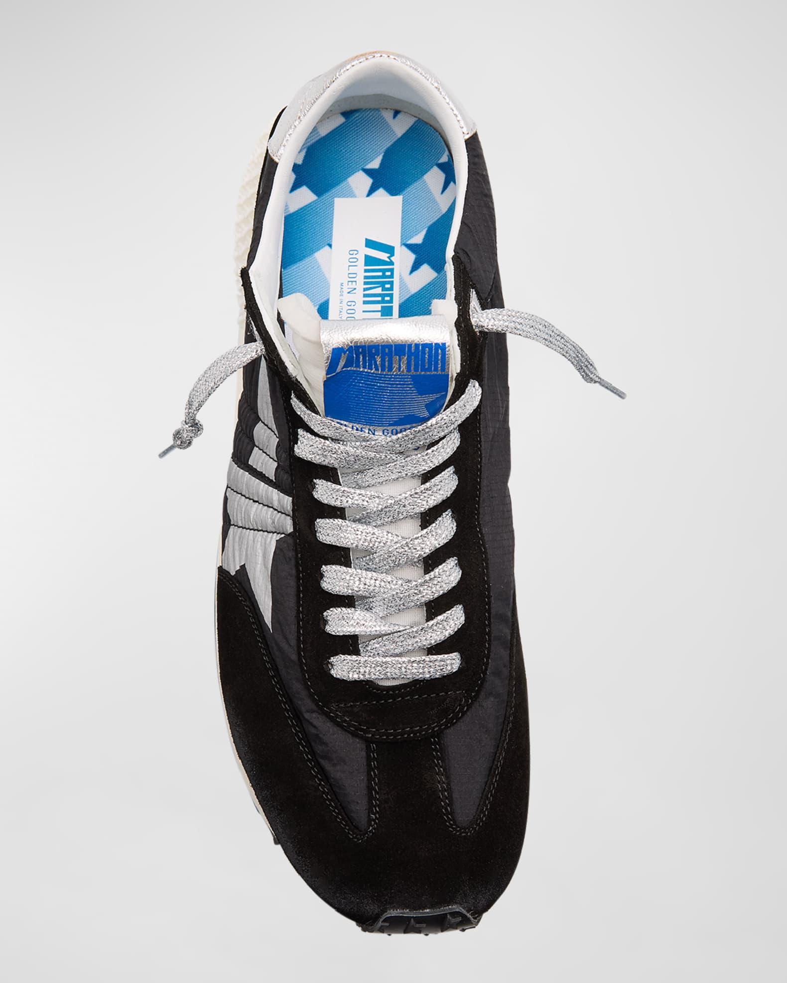 Men's Marathon Nylon and Suede Runner Sneakers Product Image