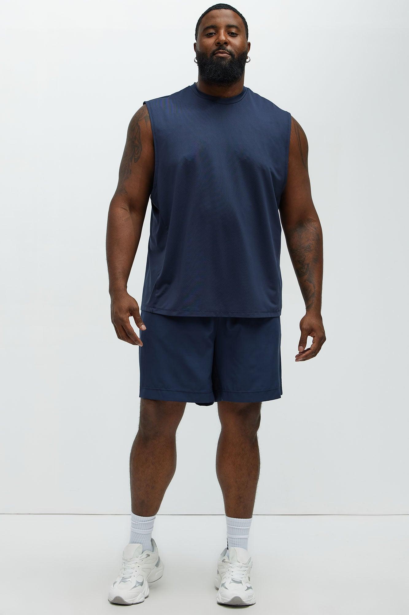 Vital Active Cut Off Tee - Navy Product Image