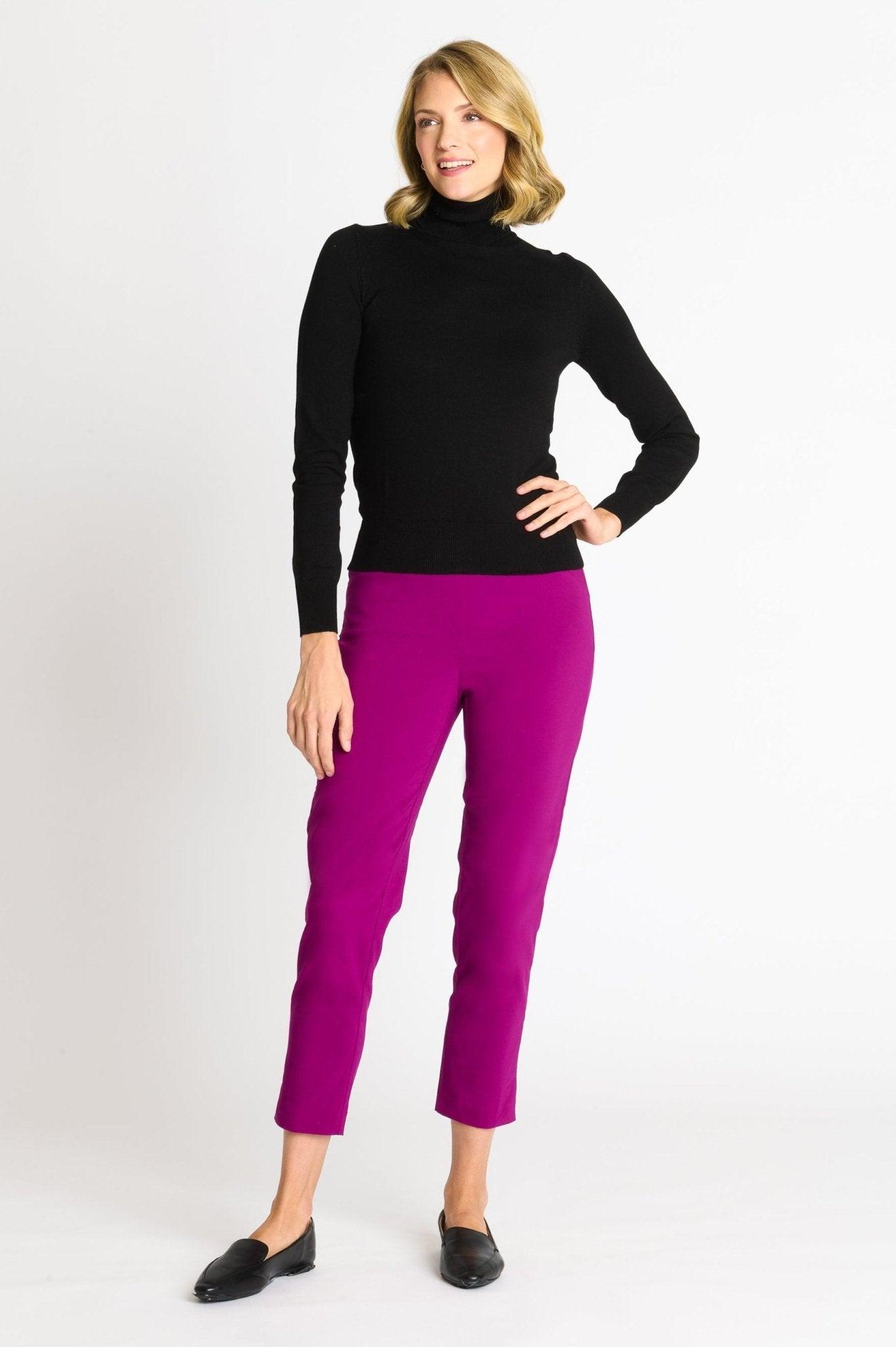 Roz & Ali™ Superstretch Magenta Pull On Ankle Pants Product Image
