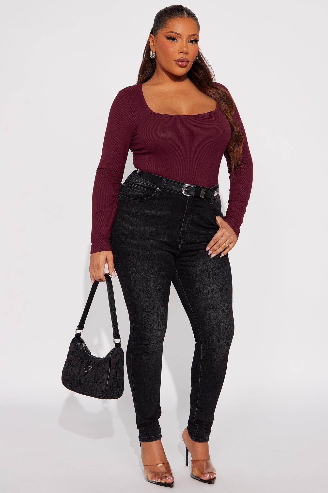 Issa Ribbed Top - Burgundy Female Product Image