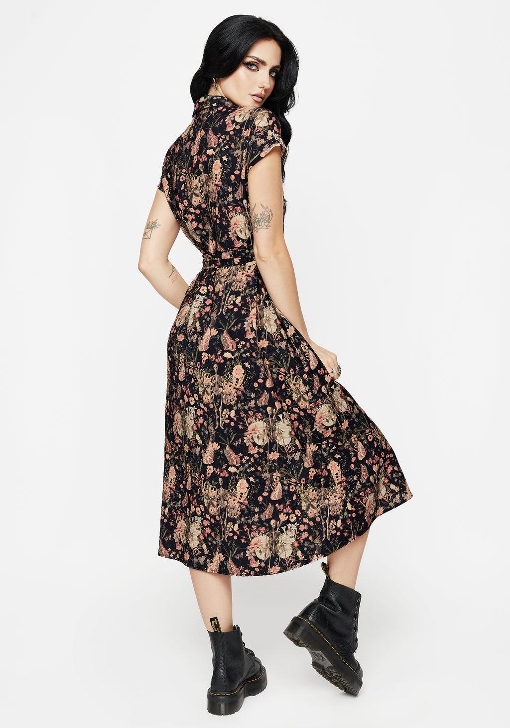 Pixie Floral Print Midi Shirt Dress Product Image