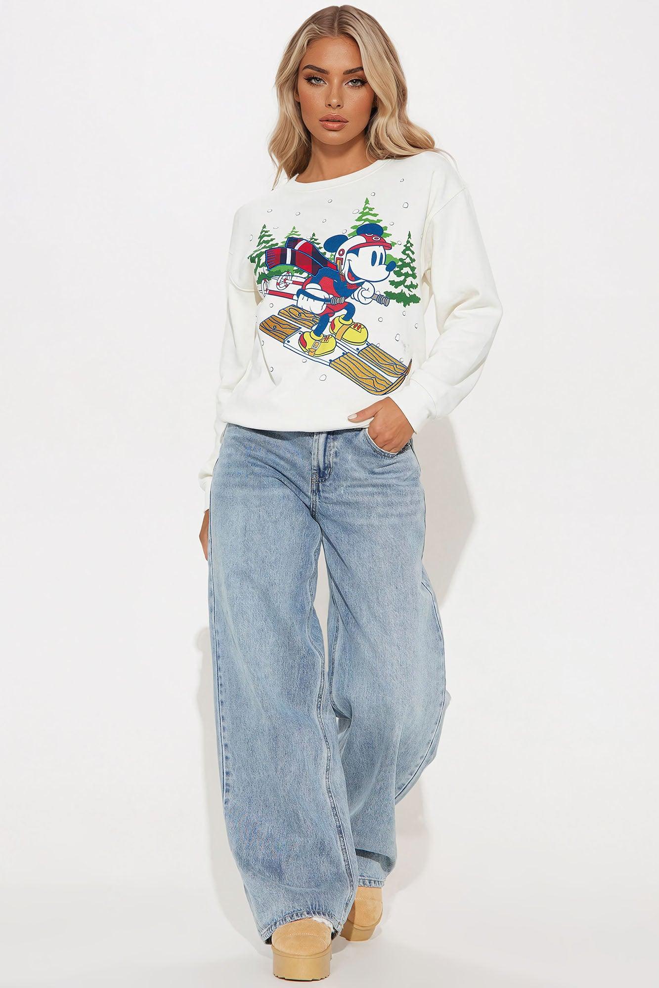 Mickey Mouse Winter Wonderland Sweatshirt - Off White Product Image